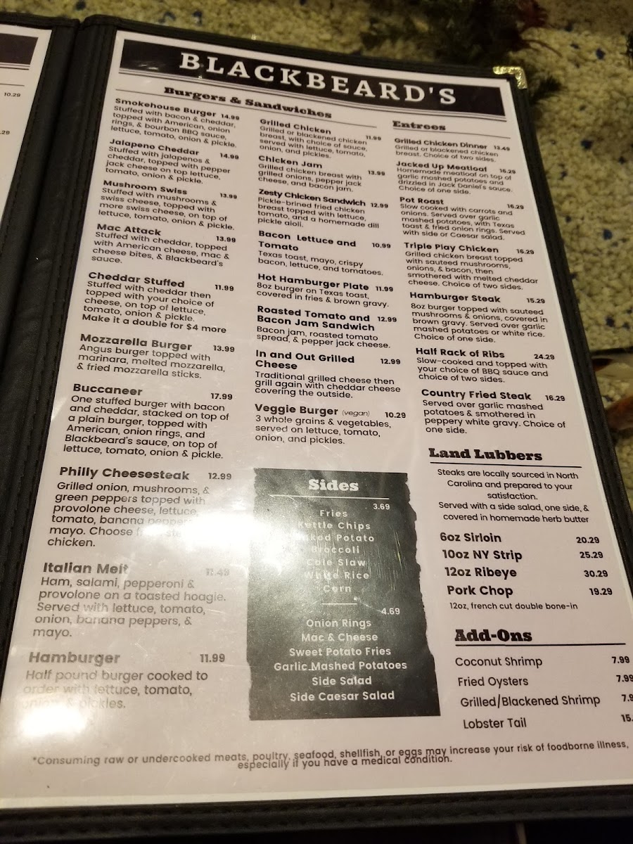 Menu Pirates Cove Triple Play Seafood And Oyster Bar-7