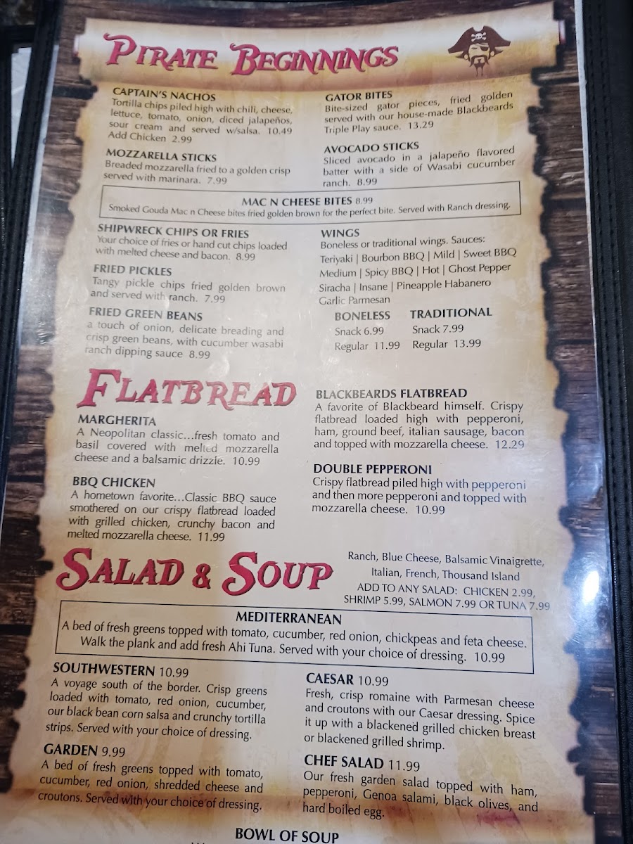 Menu Pirates Cove Triple Play Seafood And Oyster Bar-8